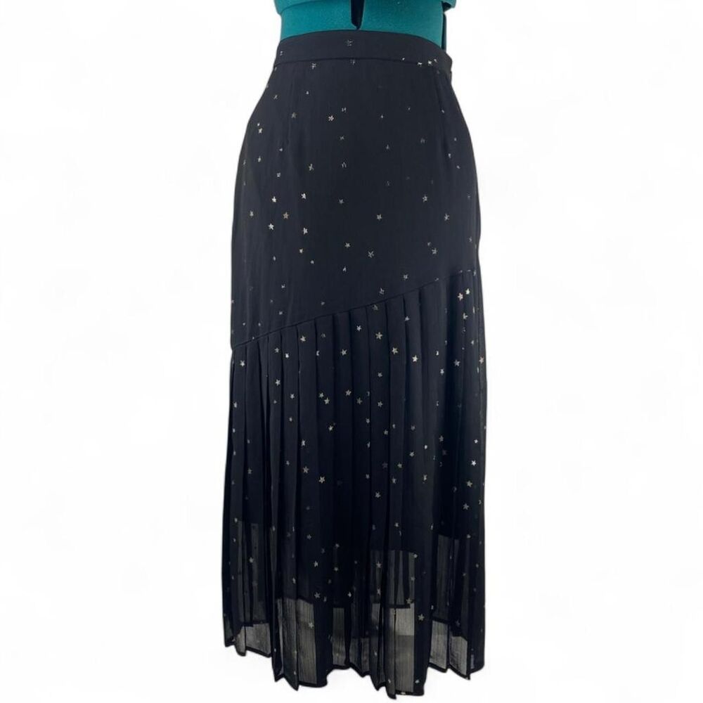 Black Sheer Maxi Skirt Tulle Stars Whimsigoth Witchy Size F Fits like a Small